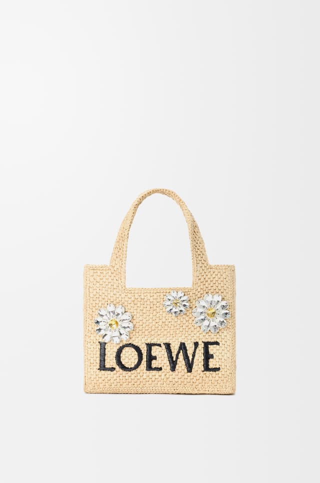 LOEWE Mini LOEWE Font tote in raffia