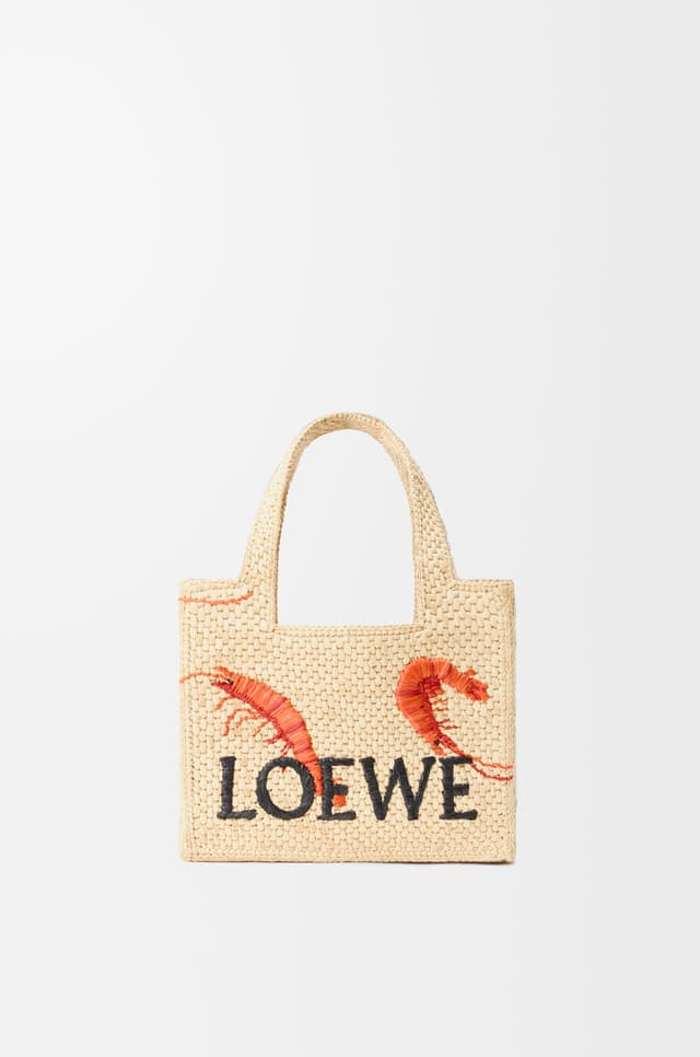 LOEWE Mini LOEWE Font tote in raffia