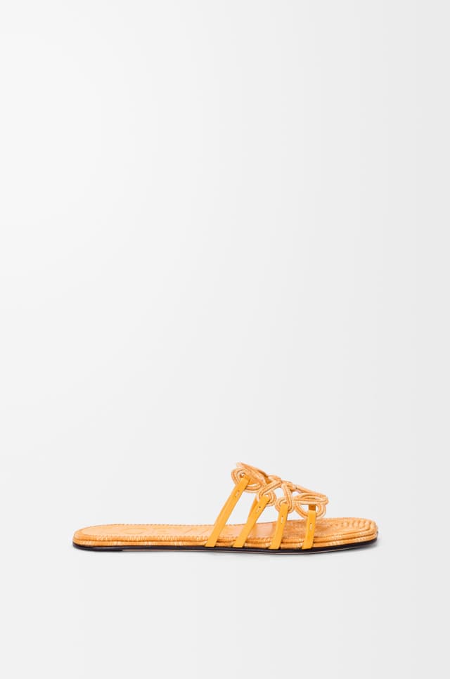 LOEWE Petal Anagram slide in embroidered canvas