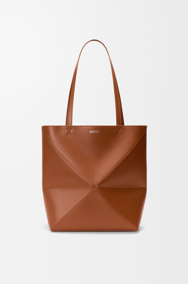 LOEWE Medium Puzzle Fold tote in shiny calfskin