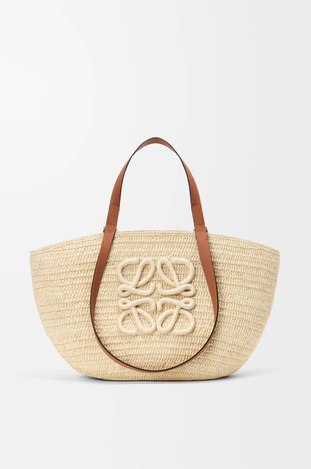 LOEWE Medium Eclipse basket in raffia and calfskin