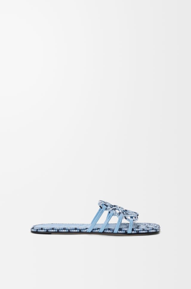 LOEWE Petal Anagram slide in embroidered canvas