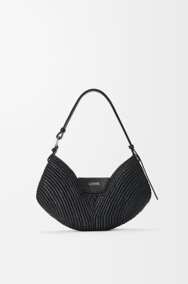 LOEWE Medium Loewe Swing bag in raffia and calfskin