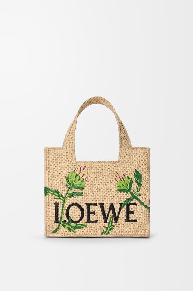 LOEWE Small LOEWE Font tote in raffia