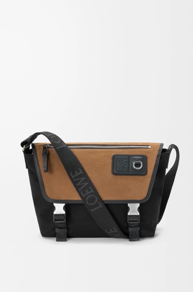 LOEWE Medium Flex messenger in canvas and suede
