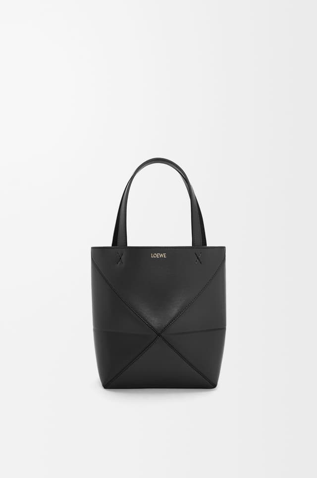 LOEWE Mini Puzzle Fold tote in shiny calfskin