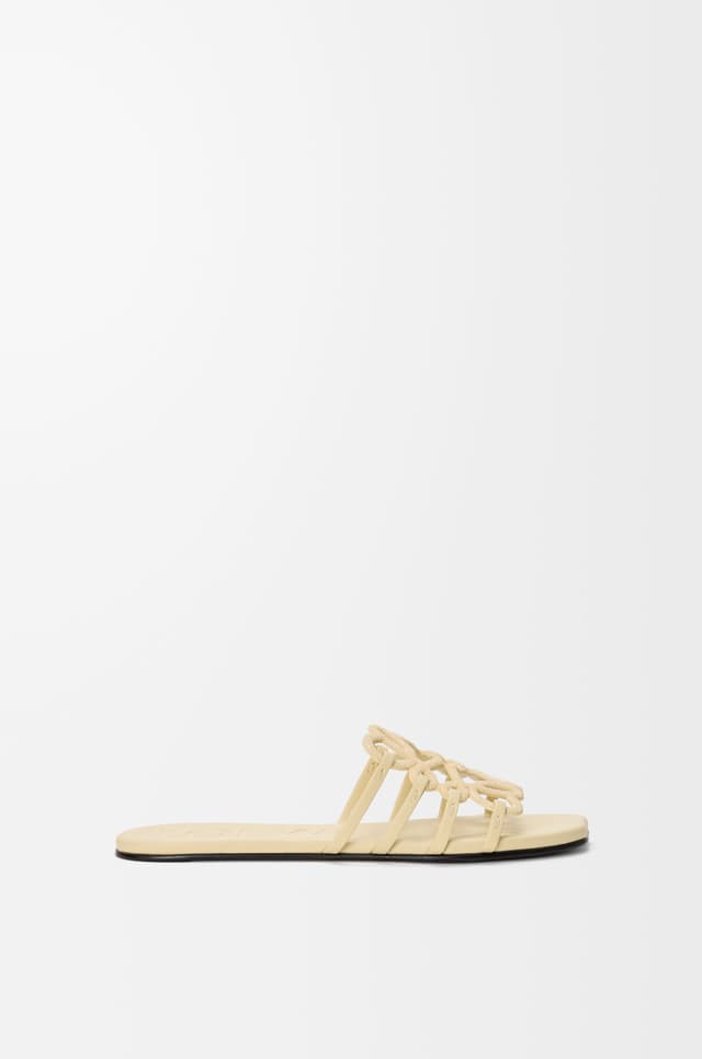 LOEWE Petal Anagram slide in rhinestone-embellished suede