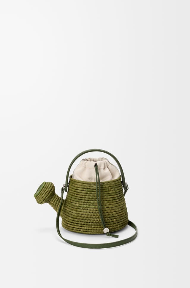 LOEWE Watering Can bag in raffia and calfskin