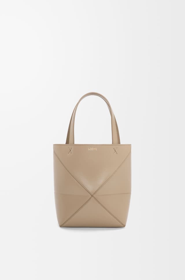 LOEWE Mini Puzzle Fold tote in shiny calfskin