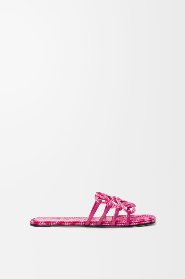 LOEWE Petal Anagram slide in embroidered canvas