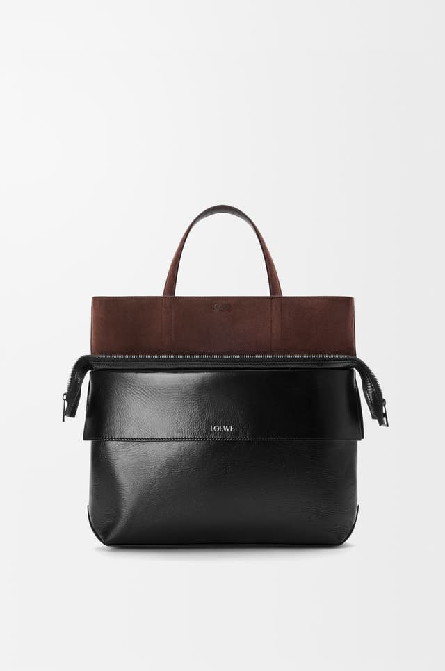 LOEWE Small Switch tote in paper calf and suede