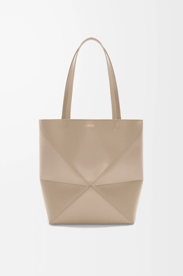 LOEWE Medium Puzzle Fold tote in shiny calfskin