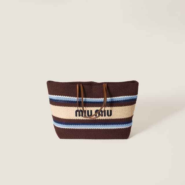 Miu Miu Raffia-effect woven tote bag