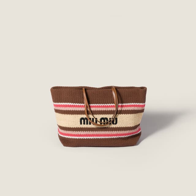 Miu Miu Raffia-effect woven tote bag