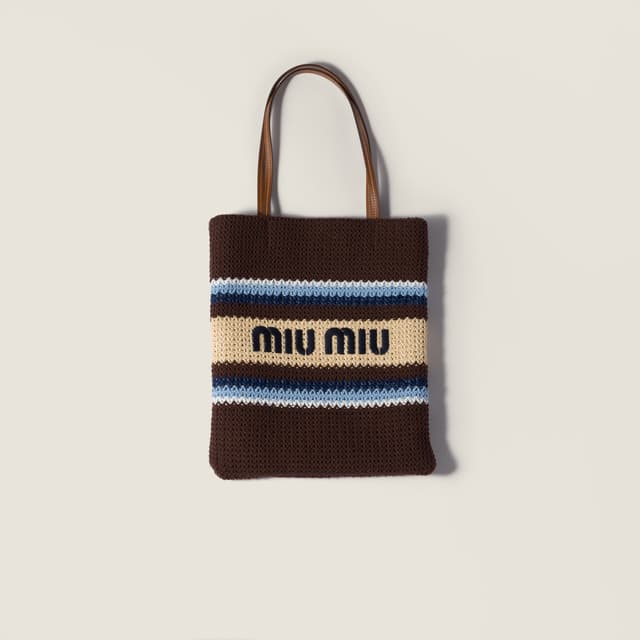 Miu Miu Raffia-effect woven tote bag
