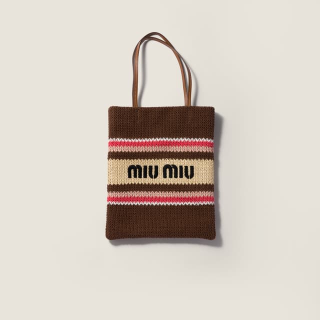 Miu Miu Raffia-effect woven tote bag