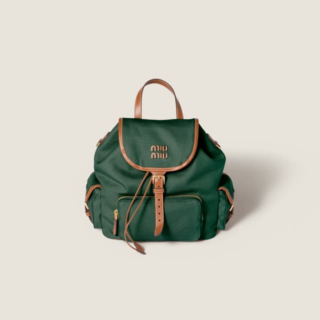 Miu Miu Canvas and leather backpack