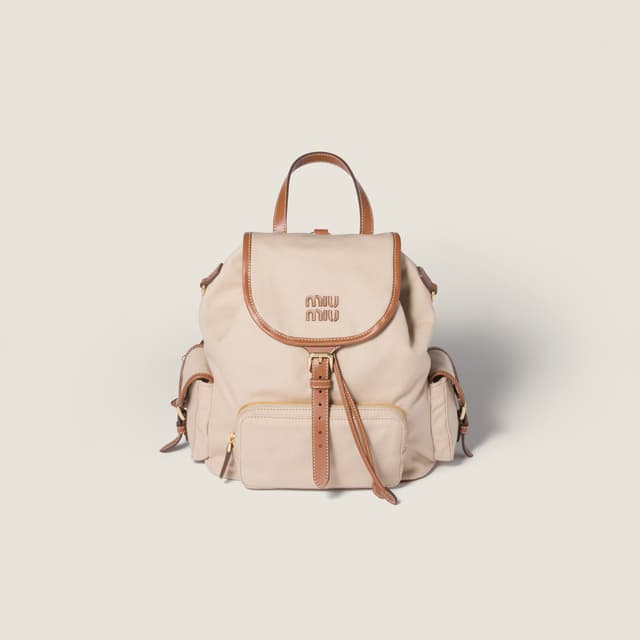 Miu Miu Canvas and leather backpack