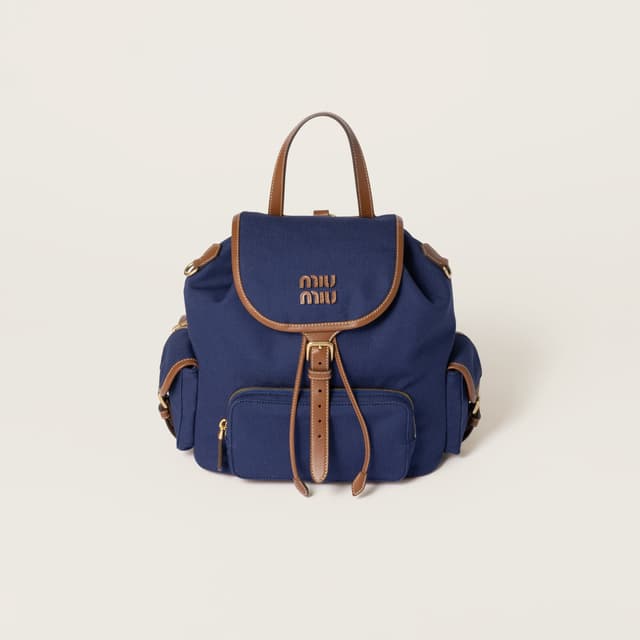 Miu Miu Canvas and leather backpack