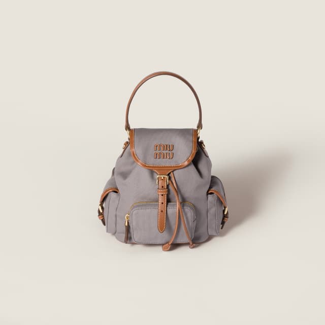 Miu Miu Canvas and leather backpack