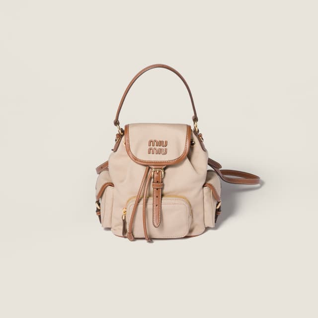 Miu Miu Canvas and leather backpack