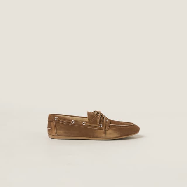 Miu Miu Faded suede Deck shoes