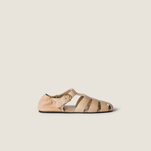 Miu Miu Ruches nappa leather fisherman sandals