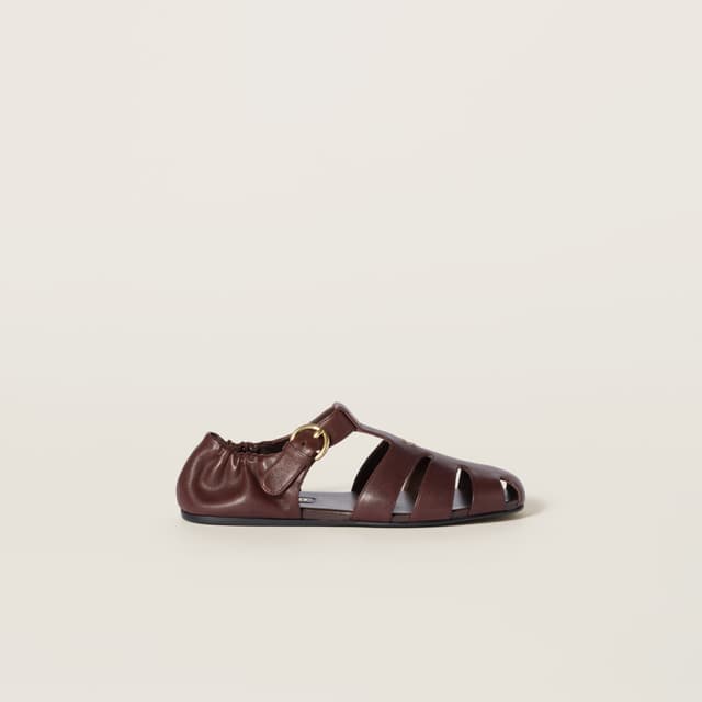 Miu Miu Ruches nappa leather fisherman sandals