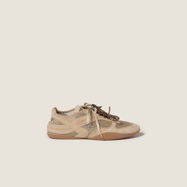 Miu Miu Gymnasium mesh and suede sneakers