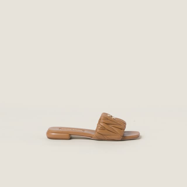 Miu Miu Matelassé nappa leather slides