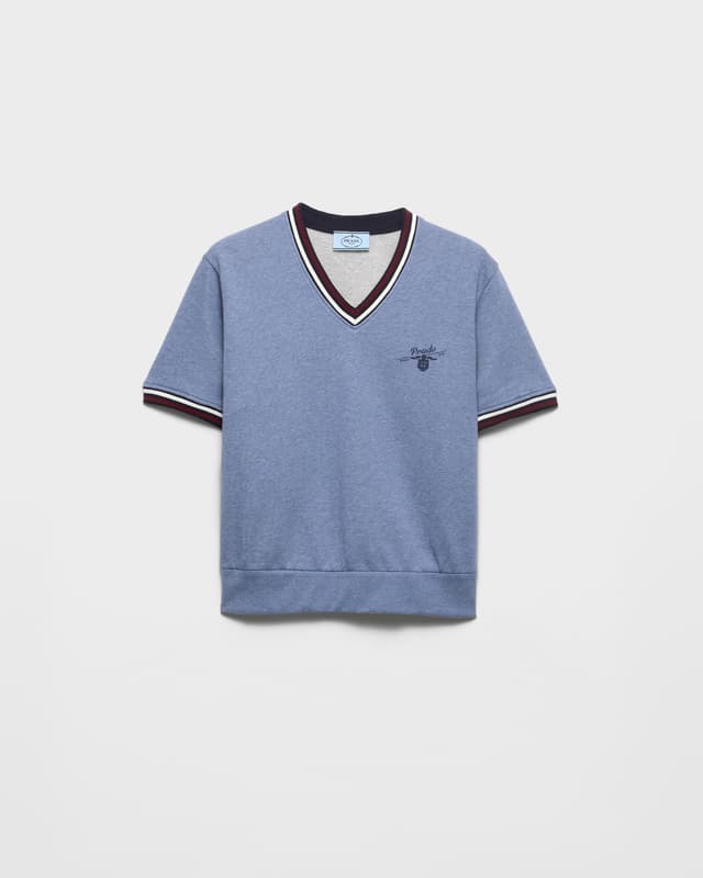 Prada Cotton fleece V-neck sweatshirt