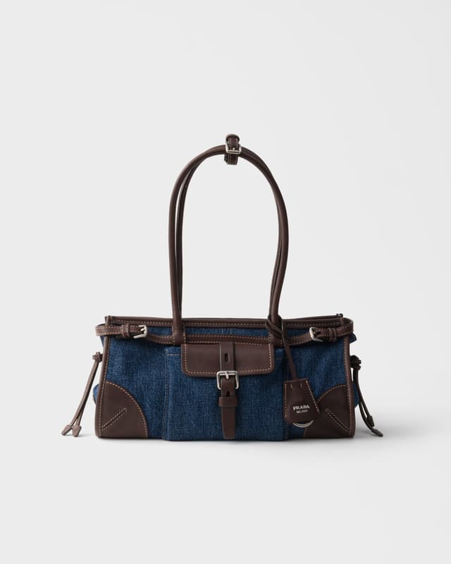 Prada Prada Bonnie medium denim and leather handbag