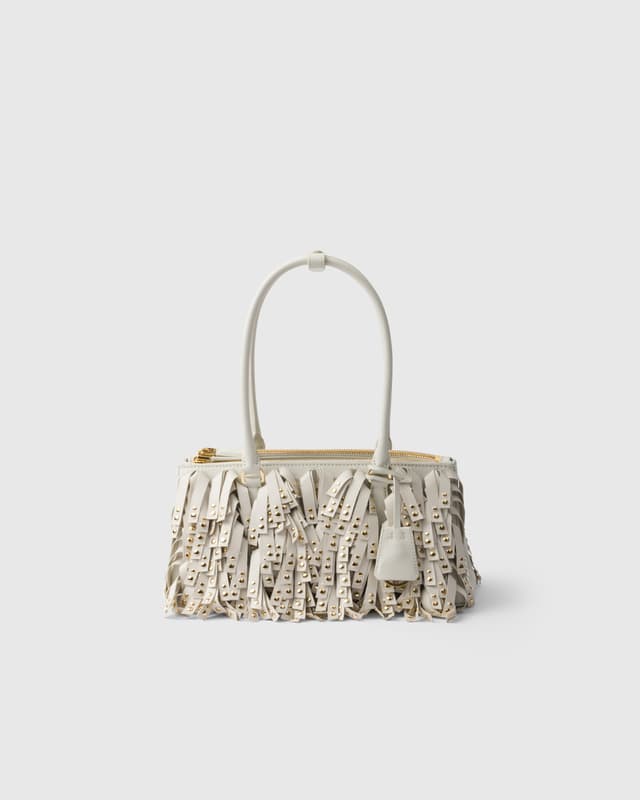 Prada Prada Galleria medium nappa leather bag with fringe and studs