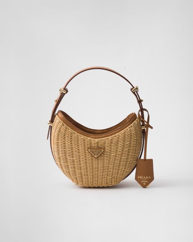 Prada Wicker and leather Prada Arqué bag