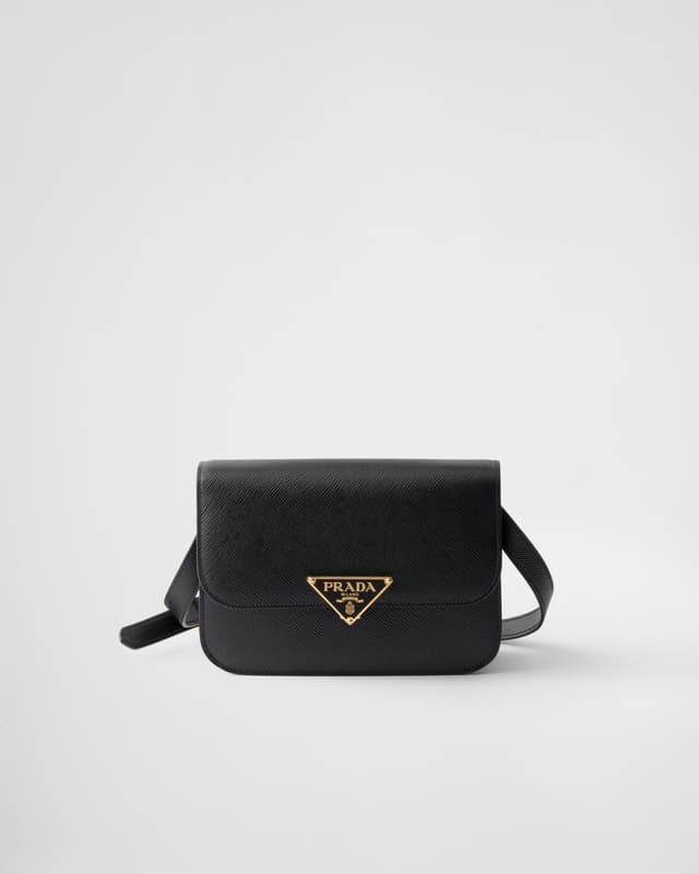 Prada Saffiano leather flap shoulder bag
