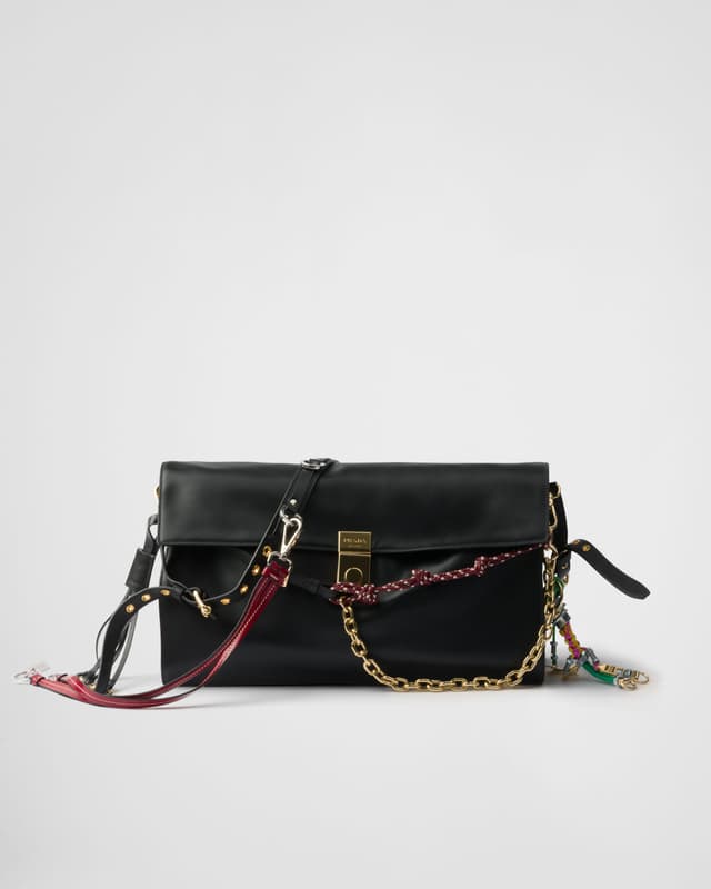 Prada Prada Soft Sound large leather shoulder bag with charms