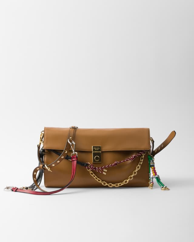 Prada Prada Soft Sound large leather shoulder bag with charms