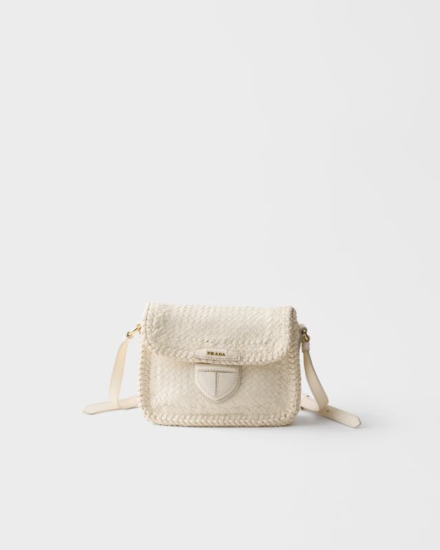 Prada Woven leather mini shoulder bag
