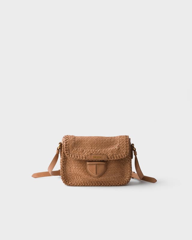 Prada Woven leather mini shoulder bag