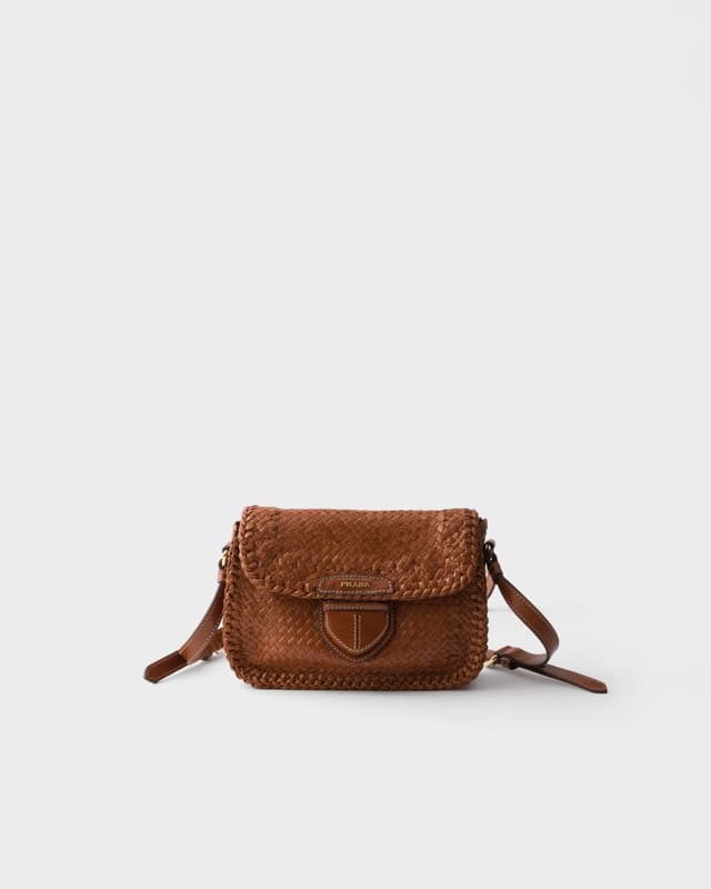 Prada Woven leather mini shoulder bag