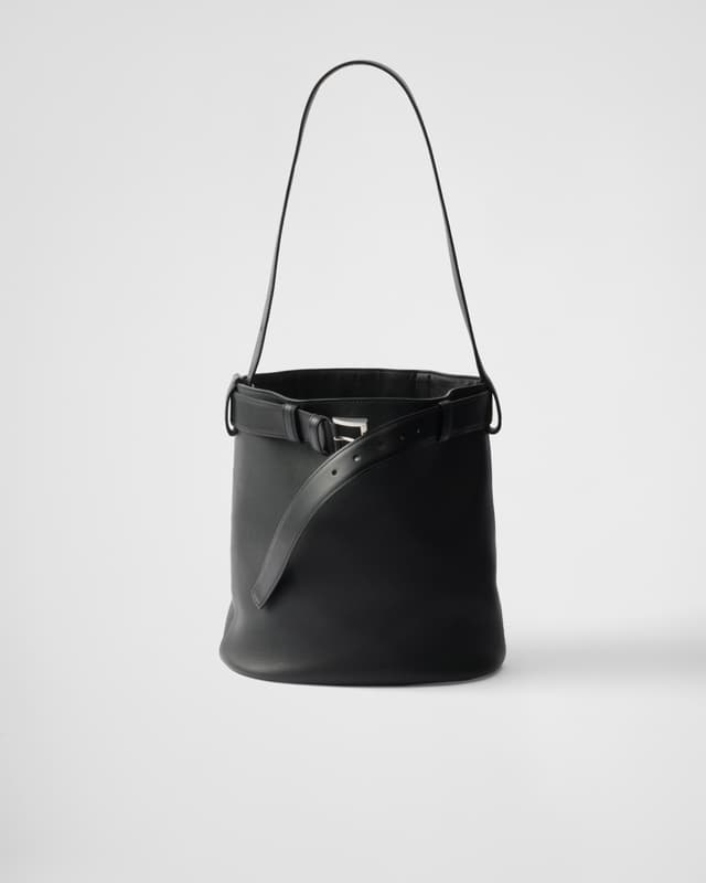 Prada Prada Buckle leather bucket bag with belt