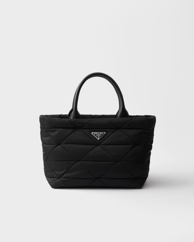 Prada Medium padded Re-Nylon and leather tote bag