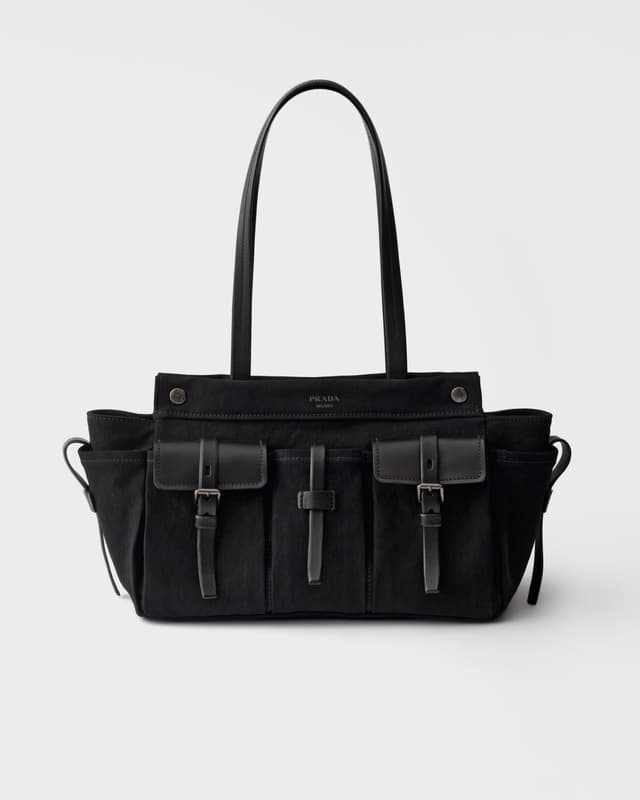 Prada Prada Route large canvas and leather tote bag