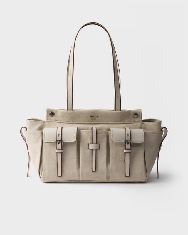 Prada Prada Route large canvas and leather tote bag