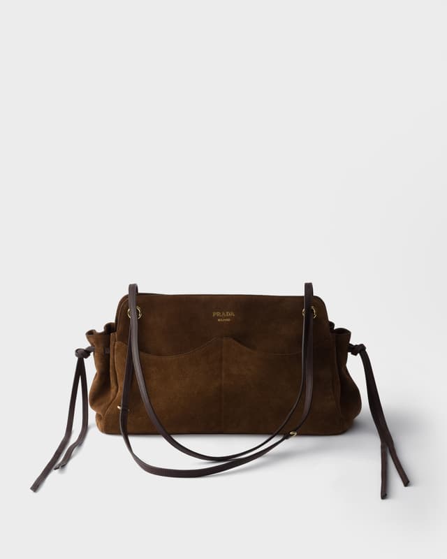 Prada Prada Carry large suede tote bag