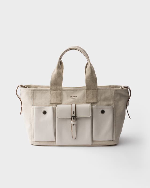 Prada Prada Route large canvas and leather tote bag
