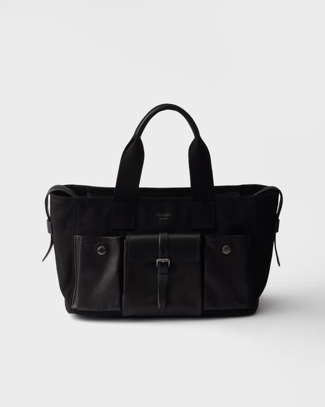 Prada Prada Route large canvas and leather tote bag