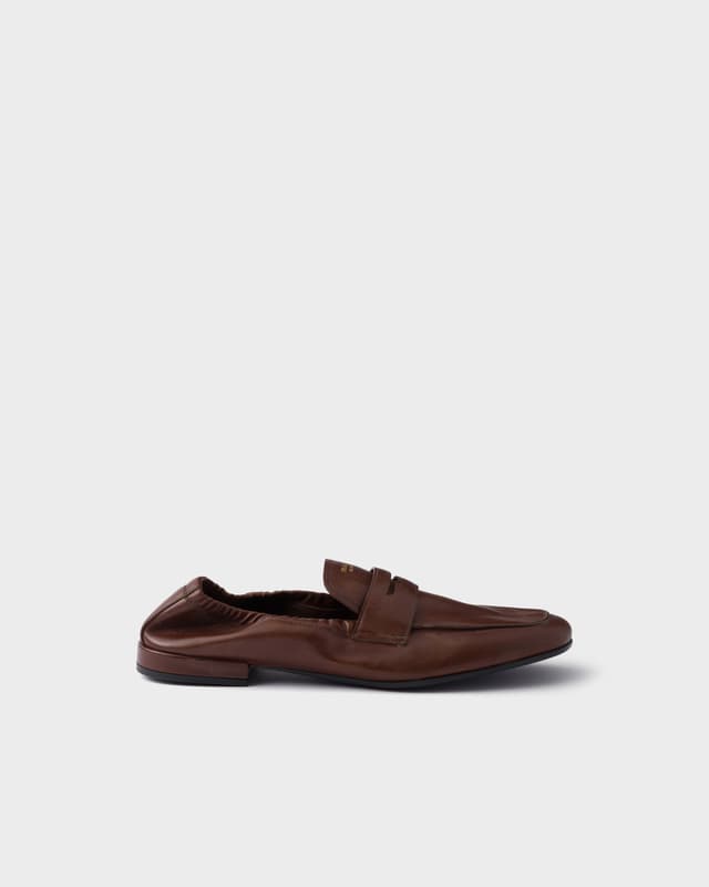 Prada Shuffle antiqued leather loafers