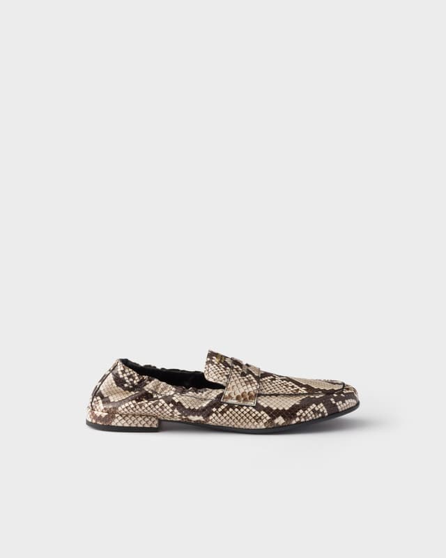Prada Shuffle printed Ayers leather loafers