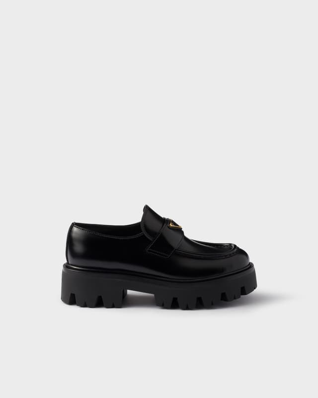 Prada Brushed leather loafers